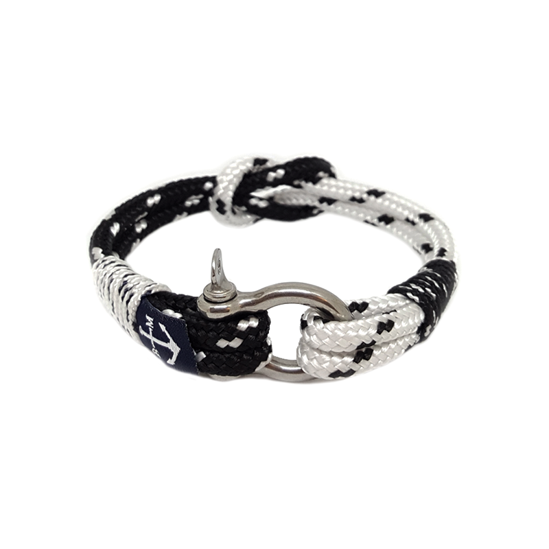 Black and White Dotted Nautical Bracelet by Bran Marion