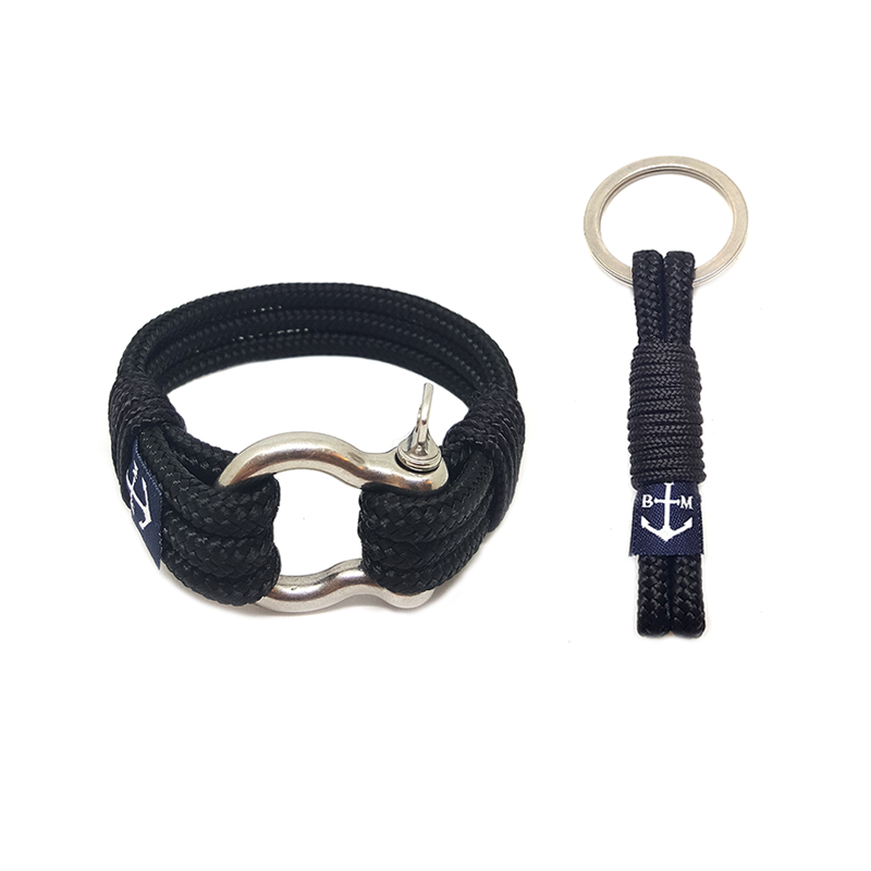 Black Pearl Nautical Bracelet & Keychain