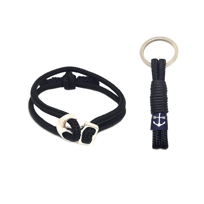 Bran Marion Black Nautical Bracelet and Keychain