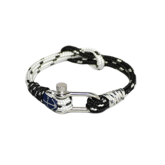 Black Dots and White Nautical Anklet