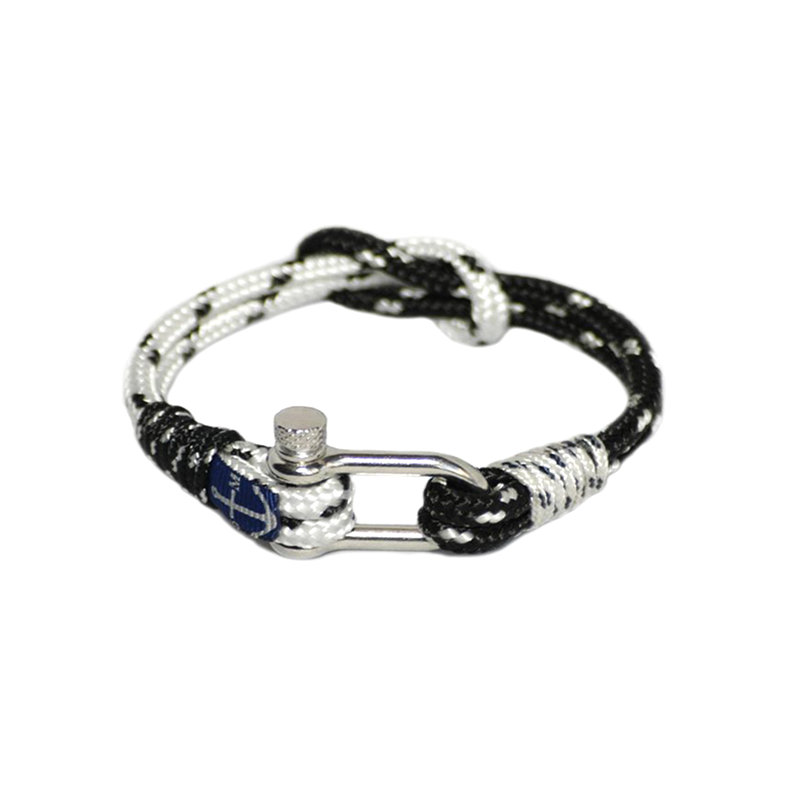 Black Dots and White Nautical Bracelet by Bran Marion