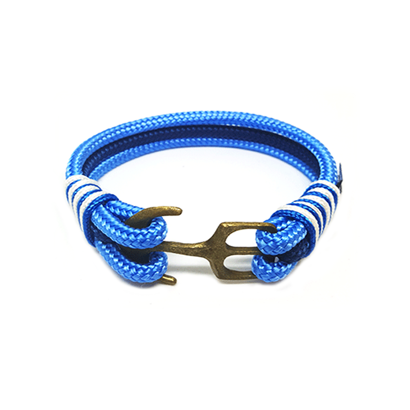 Bran Marion Blue and White Nautical Anklet