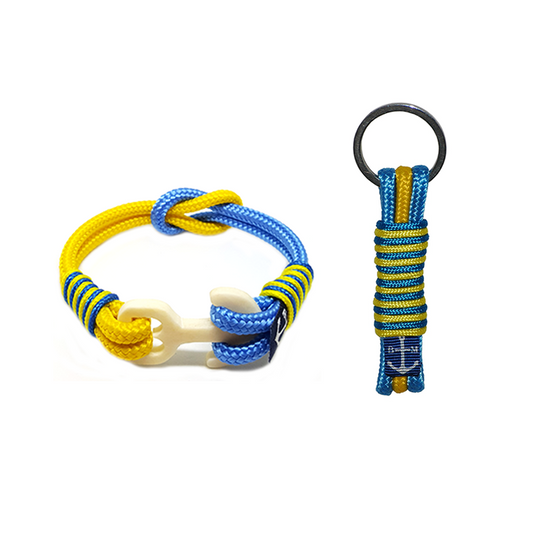 Carved Anchor Nautical Bracelet & Keychain