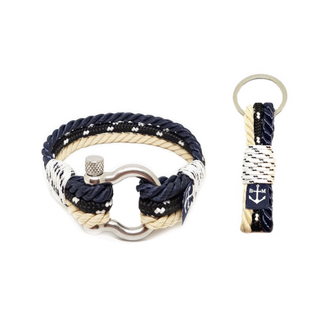 Bran Marion Black, Classic and White Rope Nautical Bracelet and Keychain