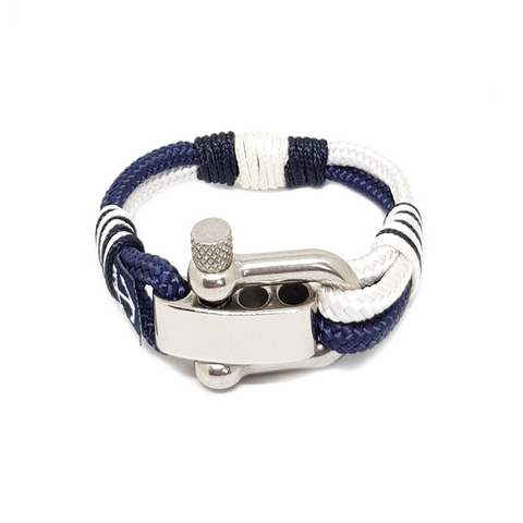 Adjustable Shackle Blue and White Nautical Anklet