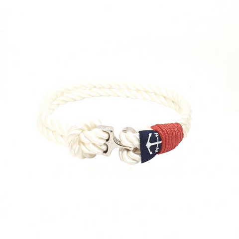 Bran Marion Sailors White and Red Nautical Anklet