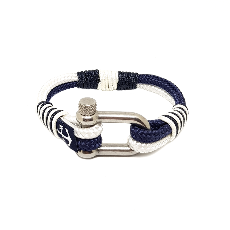 Bran Marion Blue and White Nautical Anklet