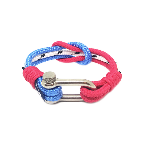 Pink, Blue and White Nautical Anklet