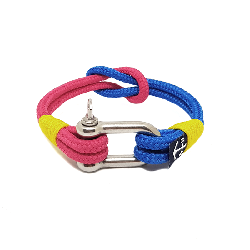 Blue and Pink Shackle Nautical Anklet