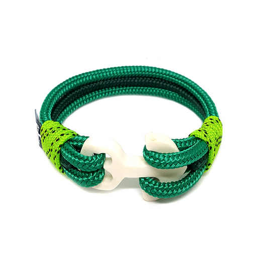 Green Wood Anchor Nautical Bracelet by Bran Marion