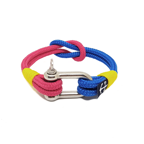 Blue and Pink Shackle Nautical Bracelet by Bran Marion