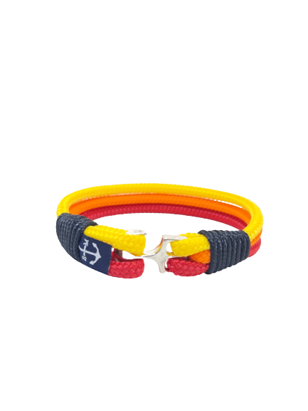 Red, Orange, and Yellow Bracelet and Keychain