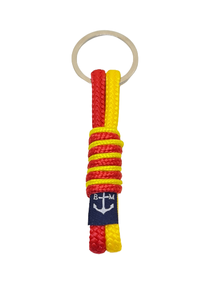 Red, Orange, and Yellow Bracelet and Keychain